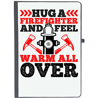                       UDNAG Ruled Notebook Diary 'Fireman | Hug a firefighter and feel warm all over', [A5 80Pages 80GSM]                                              