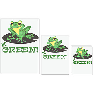 UDNAG Untearable Waterproof Stickers 155GSM 'Be green | Be green frog' A4 x 1pc, A5 x 1pc & A6 x 2pc UDNAG Untearable Waterproof Stickers 155GSM 'Be green | Be green frog' A4 x 1pc, A5 x 1pc & A6 x 2pc