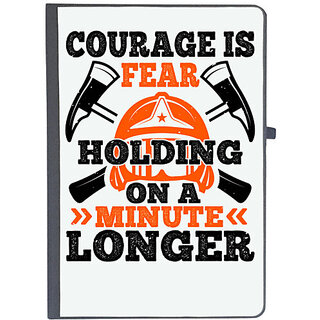                       UDNAG Ruled Notebook Diary 'Fireman Firefighter | courager is fear holding on a minute longer', [A5 80Pages 80GSM]                                              