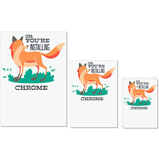                       UDNAG Untearable Waterproof Stickers 155GSM 'Oh, you are installing fox chrome' A4 x 1pc, A5 x 1pc & A6 x 2pc                                              
