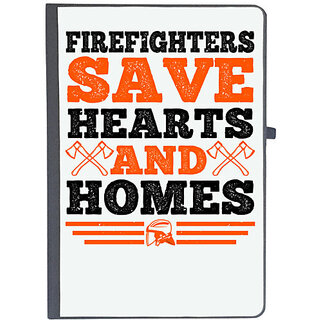                       UDNAG Ruled Notebook Diary 'Fireman Firefighter | Firefighters save hearts and homes. 1', [A5 80Pages 80GSM]                                              