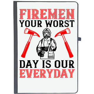                       UDNAG Ruled Notebook Diary 'Fireman Firefighter | Firemen your worst day is our everyday', [A5 80Pages 80GSM]                                              