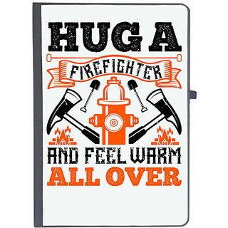                       UDNAG Ruled Notebook Diary 'Fireman Firefighter | Hug a firefighter and feel warm all over', [A5 80Pages 80GSM]                                              