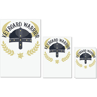                       UDNAG Untearable Waterproof Stickers 155GSM 'Warrior | Keyboard Warrior' A4 x 1pc, A5 x 1pc & A6 x 2pc                                              
