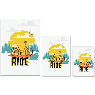                       UDNAG Untearable Waterproof Stickers 155GSM 'Cycle Ride | Morning cycle ride' A4 x 1pc, A5 x 1pc & A6 x 2pc                                              