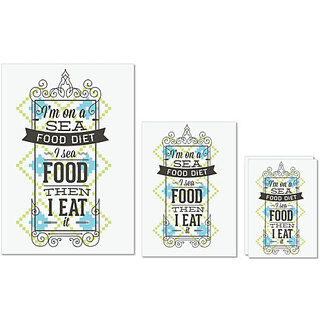                      UDNAG Untearable Waterproof Stickers 155GSM 'Diet | Eat and Diet' A4 x 1pc, A5 x 1pc & A6 x 2pc                                              