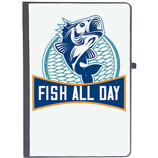                       UDNAG Ruled Notebook Diary 'Fishing | Fish all day,', [A5 80Pages 80GSM]                                              