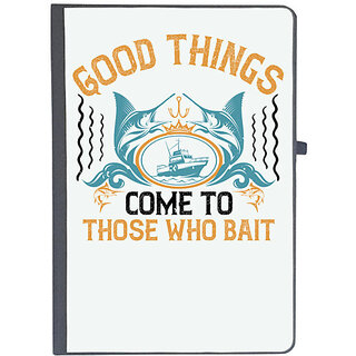                       UDNAG Ruled Notebook Diary 'Fishing | Good things come to those who bait,', [A5 80Pages 80GSM]                                              