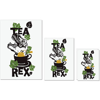                       UDNAG Untearable Waterproof Stickers 155GSM 'Tea Rex' A4 x 1pc, A5 x 1pc & A6 x 2pc                                              