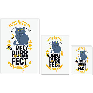                       UDNAG Untearable Waterproof Stickers 155GSM 'Simply perfect | Simply perfect cat' A4 x 1pc, A5 x 1pc & A6 x 2pc                                              