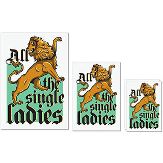                       UDNAG Untearable Waterproof Stickers 155GSM 'lion | all the single ladies' A4 x 1pc, A5 x 1pc & A6 x 2pc                                              