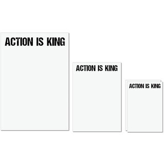 UDNAG Untearable Waterproof Stickers 155GSM 'Action king | Action is King' A4 x 1pc, A5 x 1pc & A6 x 2pc UDNAG Untearable Waterproof Stickers 155GSM 'Action king | Action is King' A4 x 1pc, A5 x 1pc & A6 x 2pc