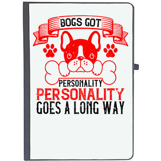                       UDNAG Ruled Notebook Diary 'Dog | Dogs got personality. Personality goes a long way', [A5 80Pages 80GSM]                                              