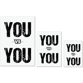                       UDNAG Untearable Waterproof Stickers 155GSM 'You vs You' A4 x 1pc, A5 x 1pc & A6 x 2pc                                              