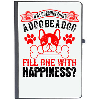                       UDNAG Ruled Notebook Diary 'Dog | Why does watching a dog be a dog fill one with happiness', [A5 80Pages 80GSM]                                              