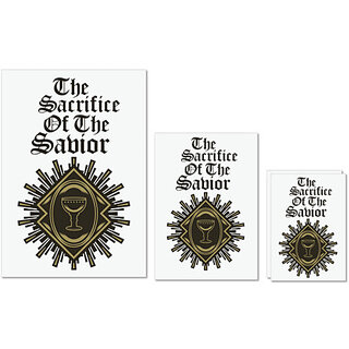                       UDNAG Untearable Waterproof Stickers 155GSM 'The Sacrifice of the Sabior' A4 x 1pc, A5 x 1pc & A6 x 2pc                                              