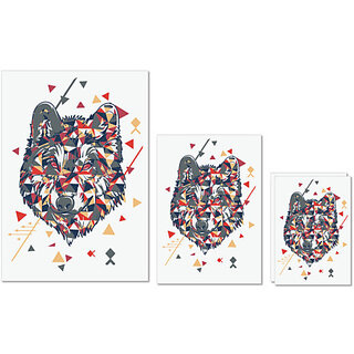 UDNAG Untearable Waterproof Stickers 155GSM 'Triangles wolf head' A4 x 1pc, A5 x 1pc & A6 x 2pc UDNAG Untearable Waterproof Stickers 155GSM 'Triangles wolf head' A4 x 1pc, A5 x 1pc & A6 x 2pc