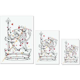                       UDNAG Untearable Waterproof Stickers 155GSM 'Crown | Lion Crown' A4 x 1pc, A5 x 1pc & A6 x 2pc                                              