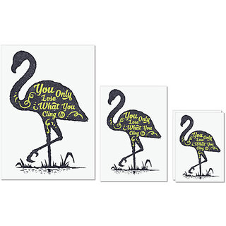                       UDNAG Untearable Waterproof Stickers 155GSM 'You only lose what you cling to' A4 x 1pc, A5 x 1pc & A6 x 2pc                                              