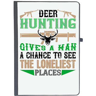                       UDNAG Ruled Notebook Diary 'Hunting Hunter | deer hunting give a man change of', [A5 80Pages 80GSM]                                              