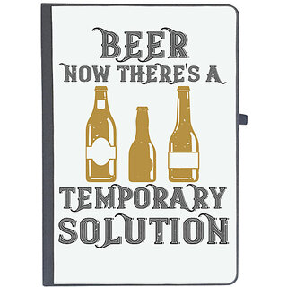                       UDNAG Ruled Notebook Diary 'Beer | Beer. Now there's a temporary solution', [A5 80Pages 80GSM]                                              