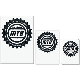                       UDNAG Untearable Waterproof Stickers 155GSM 'Mountain and MTB' A4 x 1pc, A5 x 1pc & A6 x 2pc                                              