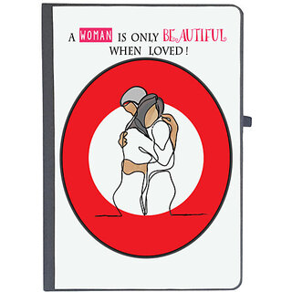                       UDNAG Ruled Notebook Diary 'Couple | A woman is beautiful when loved', [A5 80Pages 80GSM]                                              