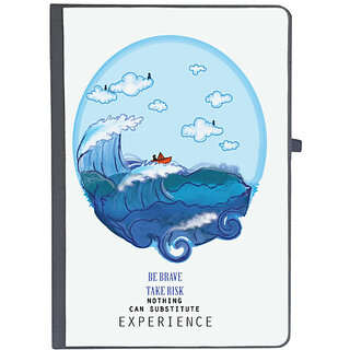                       UDNAG Ruled Notebook Diary 'Sea Tide | Be Brave Take Risk', [A5 80Pages 80GSM]                                              