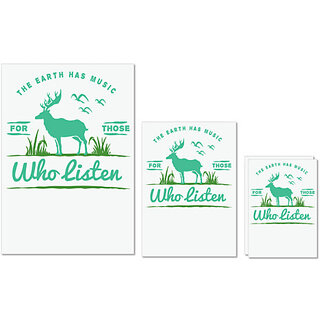                      UDNAG Untearable Waterproof Stickers 155GSM 'Deer and Earth' A4 x 1pc, A5 x 1pc & A6 x 2pc                                              