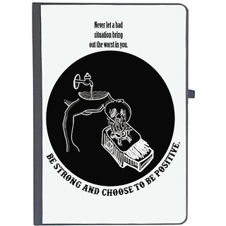                       UDNAG Ruled Notebook Diary 'Be positive | Be strong and choose to be positive', [A5 80Pages 80GSM]                                              