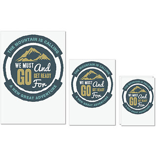                       UDNAG Untearable Waterproof Stickers 155GSM 'We must go and ready for adventure' A4 x 1pc, A5 x 1pc & A6 x 2pc                                              