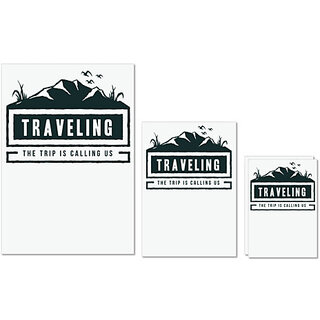                       UDNAG Untearable Waterproof Stickers 155GSM 'Mountain travelling' A4 x 1pc, A5 x 1pc & A6 x 2pc                                              
