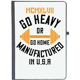                       UDNAG Ruled Notebook Diary 'Gym | Mcmxlvii go heavy or go home manufactured in', [A5 80Pages 80GSM]                                              