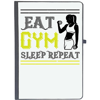                       UDNAG Ruled Notebook Diary 'Gym | eat gym sleep repeat', [A5 80Pages 80GSM]                                              