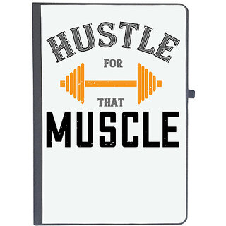                       UDNAG Ruled Notebook Diary 'Gym | hustel for that muscle', [A5 80Pages 80GSM]                                              