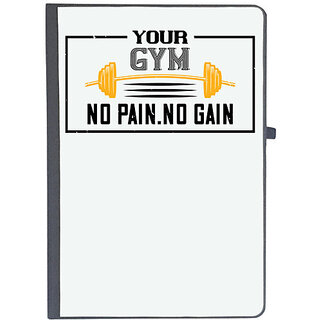                       UDNAG Ruled Notebook Diary 'Gym | your gym no pain no gain', [A5 80Pages 80GSM]                                              