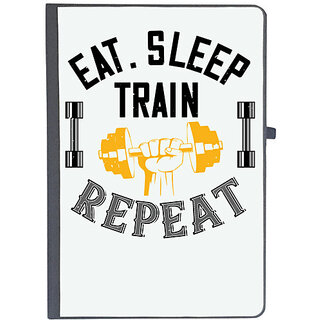                       UDNAG Ruled Notebook Diary 'Gym | eat sleep train rapid', [A5 80Pages 80GSM]                                              