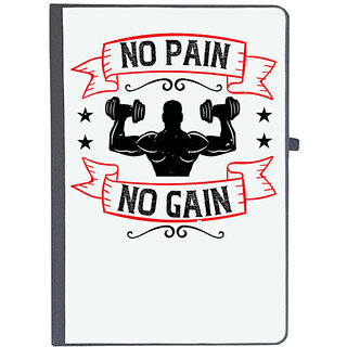                       UDNAG Ruled Notebook Diary 'Gym | no pain no gain', [A5 80Pages 80GSM]                                              