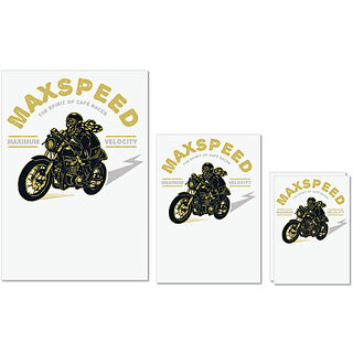                       UDNAG Untearable Waterproof Stickers 155GSM 'max Speed and Motor cycle' A4 x 1pc, A5 x 1pc & A6 x 2pc                                              