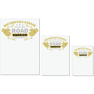                       UDNAG Untearable Waterproof Stickers 155GSM 'Road Warrior' A4 x 1pc, A5 x 1pc & A6 x 2pc                                              