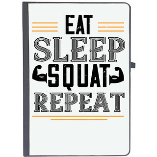                       UDNAG Ruled Notebook Diary 'Gym | eat sleep squat repeat', [A5 80Pages 80GSM]                                              