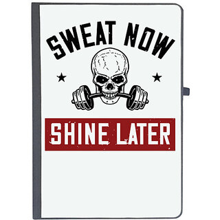                       UDNAG Ruled Notebook Diary 'Gym | sweat now shine later', [A5 80Pages 80GSM]                                              