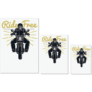 UDNAG Untearable Waterproof Stickers 155GSM 'Ride free and Motor cycle' A4 x 1pc, A5 x 1pc & A6 x 2pc UDNAG Untearable Waterproof Stickers 155GSM 'Ride free and Motor cycle' A4 x 1pc, A5 x 1pc & A6 x 2pc