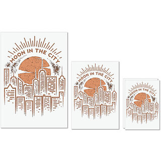 UDNAG Untearable Waterproof Stickers 155GSM 'City | Moon and city' A4 x 1pc, A5 x 1pc & A6 x 2pc UDNAG Untearable Waterproof Stickers 155GSM 'City | Moon and city' A4 x 1pc, A5 x 1pc & A6 x 2pc