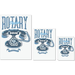                       UDNAG Untearable Waterproof Stickers 155GSM 'Rotary phone | Vintage Style' A4 x 1pc, A5 x 1pc & A6 x 2pc                                              