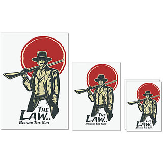                       UDNAG Untearable Waterproof Stickers 155GSM 'Wild wild west | the law behind the suit' A4 x 1pc, A5 x 1pc & A6 x 2pc                                              