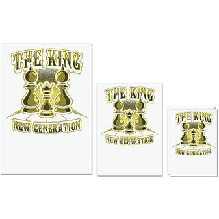                       UDNAG Untearable Waterproof Stickers 155GSM 'Chess | The king' A4 x 1pc, A5 x 1pc & A6 x 2pc                                              