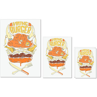                       UDNAG Untearable Waterproof Stickers 155GSM 'Vikings | Viking Burger' A4 x 1pc, A5 x 1pc & A6 x 2pc                                              