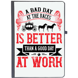                       UDNAG Ruled Notebook Diary 'Horse | a bad day at the races is better than a good day at work', [A5 80Pages 80GSM]                                              