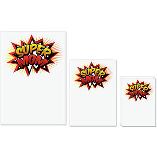                       UDNAG Untearable Waterproof Stickers 155GSM 'Mother | Super Mom' A4 x 1pc, A5 x 1pc & A6 x 2pc                                              